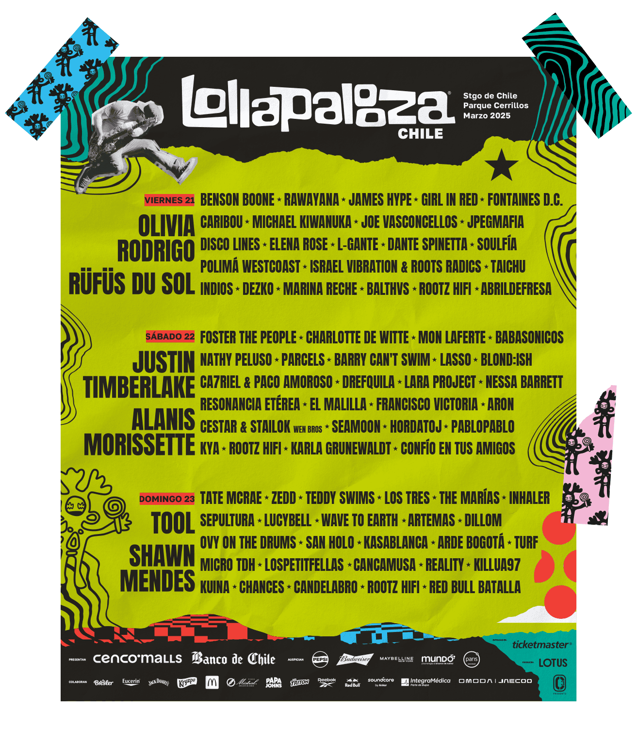 Alerta Rata Salió el line up diario de Lollapalooza 2025 Blog — Descuentos Rata